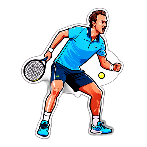 다니일 메드베데프의 테니스 매치 스티커