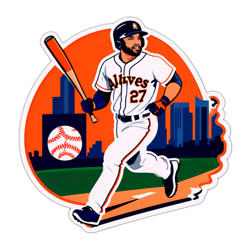 Jose Altuve Running the Bases Sticker