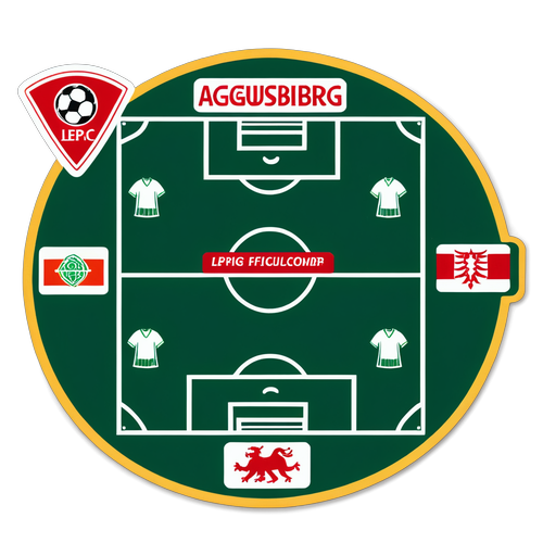 Grafik eines Fußballfeldes mit Teams aus Augsburg und Leipzig