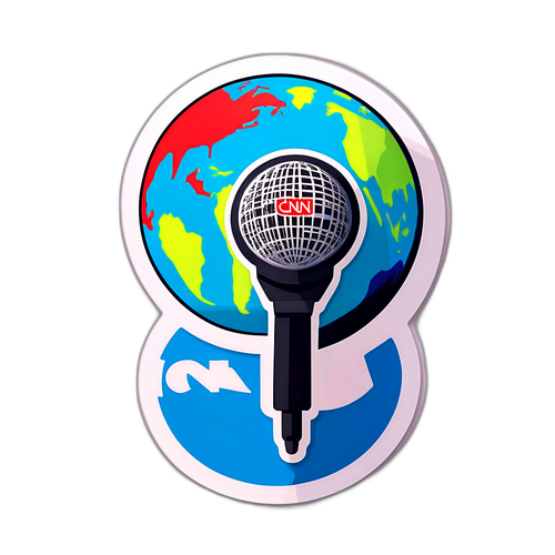 Sticker ng Balita na may Logo ng CNN
