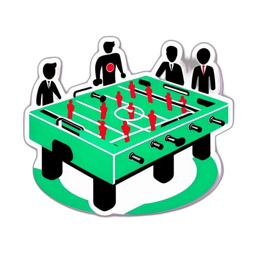 Fociasztal és játékosok grafikus ábrázolása