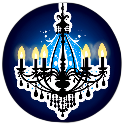 Fénylő csillár művészi ábrázolása