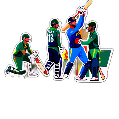 מדבקה של משחק הקריקט אינטנסיבי: סרי לנה נגד פקיסטן