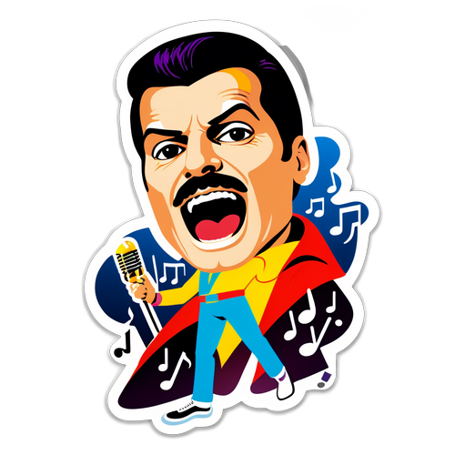 Ζωντανή Αυτοκόλλητη Εικόνα του Freddie Mercury