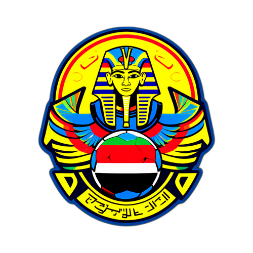 Stiker Simbol Mesir dan Elemen Bola Sepak