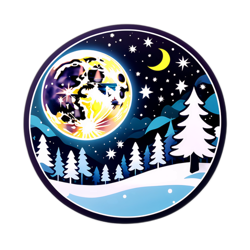 Sticker de la luna llena en diciembre de 2025