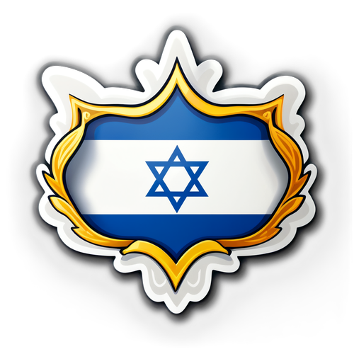 Fängslande klistermärke med Israels flagga i modern design