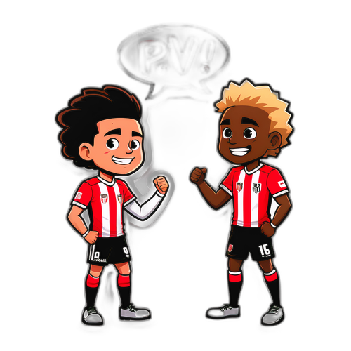 Stiker Gaya Kartun Pemain Atlas dan Necaxa