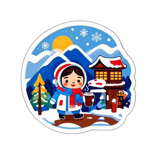 서울의 겨울 풍경 스티커