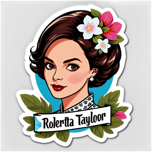 Embrace Elegance: Celebrate Roberta Taylor's Timeless Talent with This Stunning Floral Sticker!