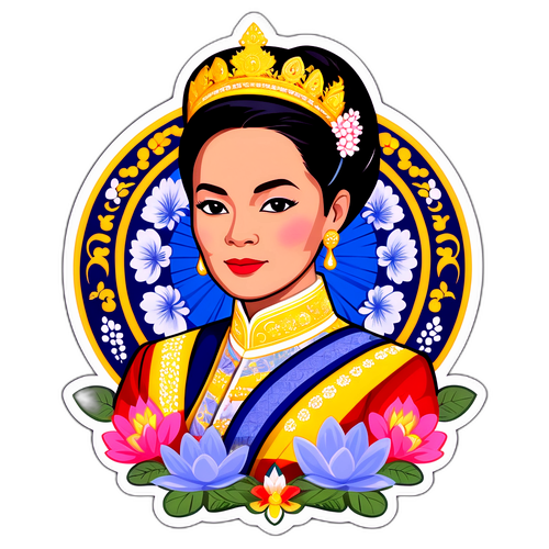 Reka Bentuk Stiker Diraja dengan Ratu Sirikit