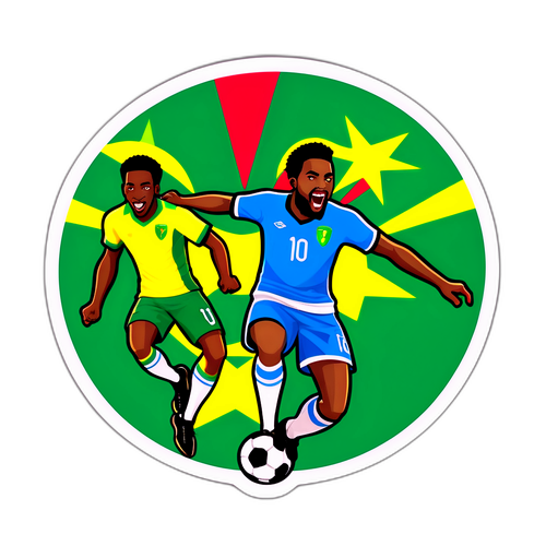 Stiker Pertandingan Sepak Bola Jamaika vs Guadeloupe