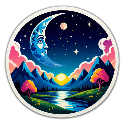 Betoverende Sticker van de Volle Maan
