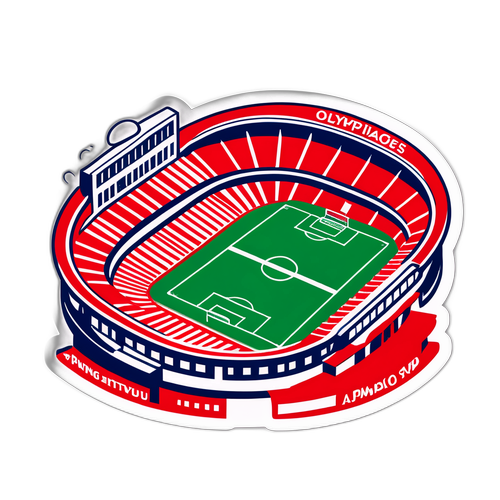 Stiker Gaya Vintage: Stadium Bola Sepak Klasik