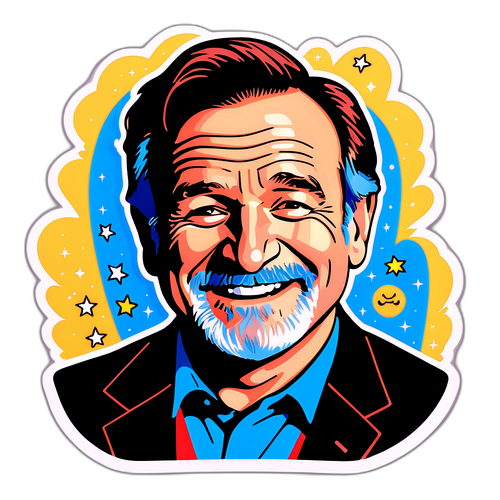 Nostalgisches Stickerdesign von Robin Williams