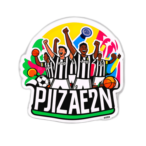 Яскравий наклейка, що святкує емоції живого спорту