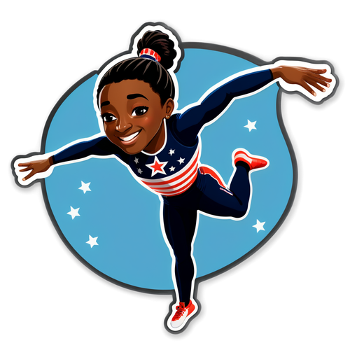 ¡Simone Biles en Acción! La Caricatura Divertida Que No Puedes Perderte