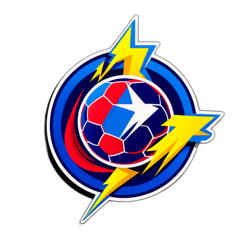 สติกเกอร์โลโก้บาเซิลพร้อมลูกฟุตบอลและสายฟ้า
