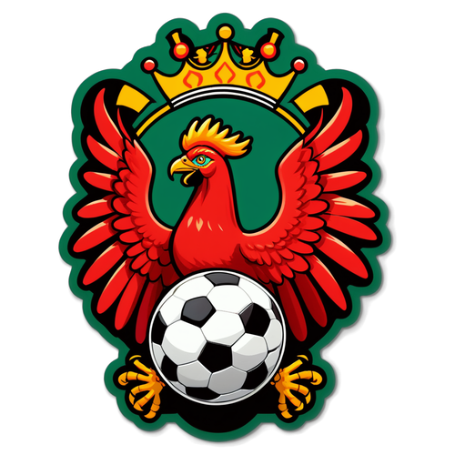 Pingwin piłkarski z ikoną Liver Bird