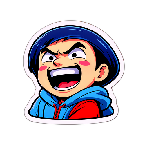 ユウタカ・ミズタニ風のコミカルな表情のキャラクターシール