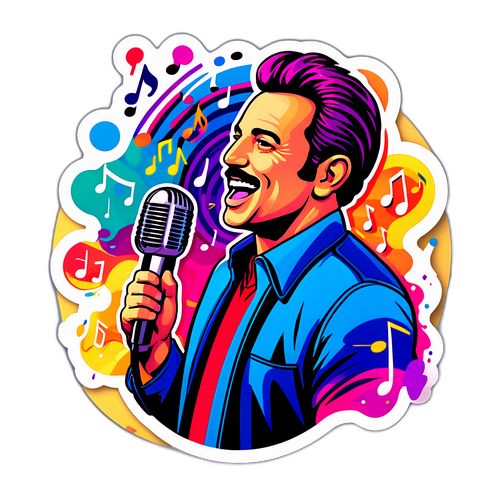 Adesivo vibrante di Tony Maiello con microfono