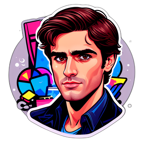 Retrato caricaturesco de Jacob Elordi