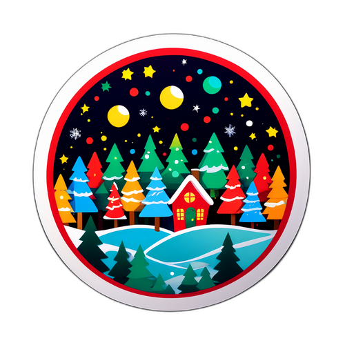 Χριστουγεννιάτικη γιορτή με φωτισμένα δέντρα