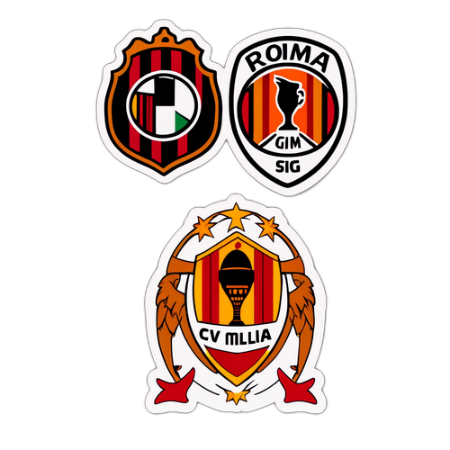สติกเกอร์ที่สะท้อนความรู้สึกการแข่งขันระหว่างโรม่าและมิลาน