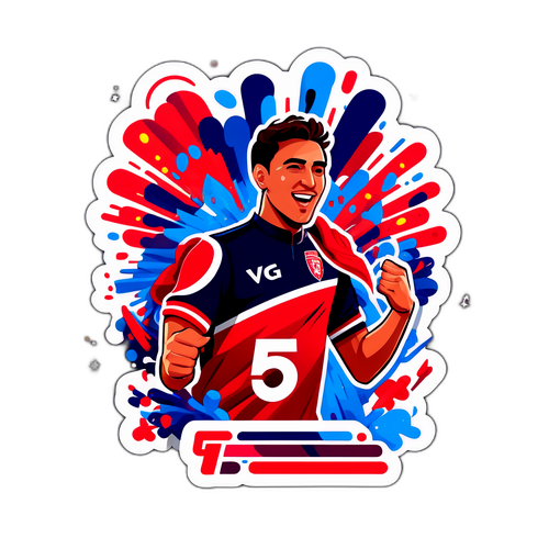 Diseño de sticker que muestra la energía del partido Independiente-Lanús