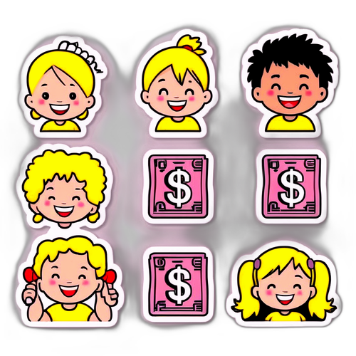 子供のお小遣いテーマのステッカー