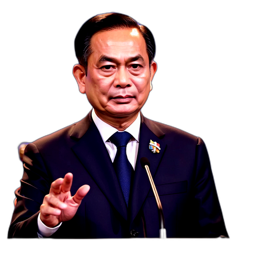 泰国总理在新闻发布会上举手发言