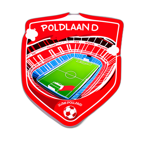 Σκηνή με τον αγώνα Πολωνίας εναντίον Ολλανδίας σε γήπεδο ποδοσφαίρου