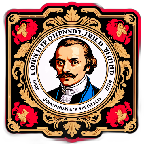 Ein Aufkleber zu Ehren von Johann Philipp Spiegelfeld
