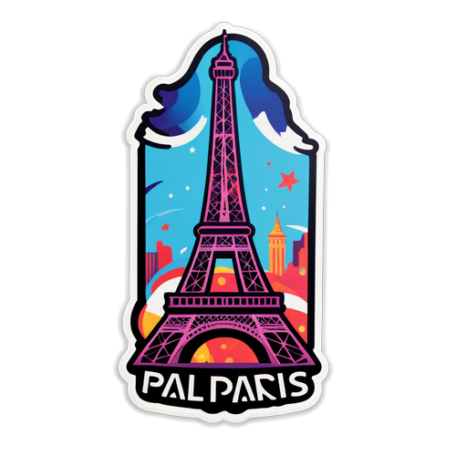 Adesivo Vibrante do Logo do PSG com a Torre Eiffel