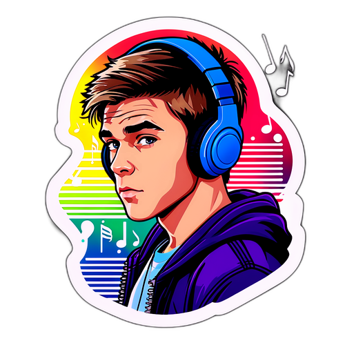 Musikalsk klistremerke av Justin Bieber