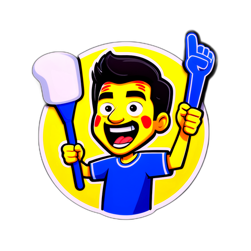 Ilustrasi Kartun Pemain Bola Sepak Bersemangat