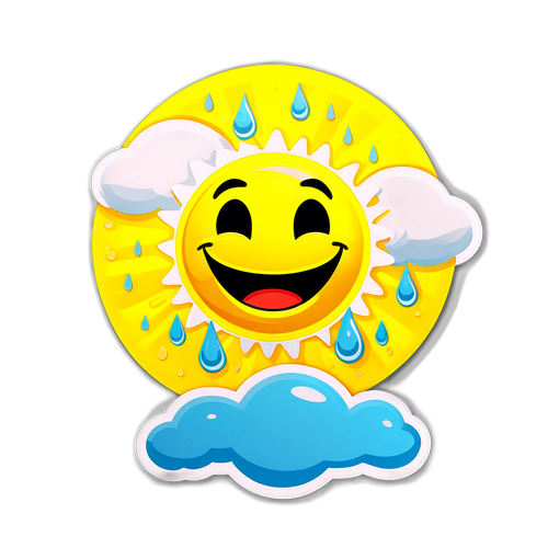 Holnap időjárás - vidám napfényes esőcseppel
