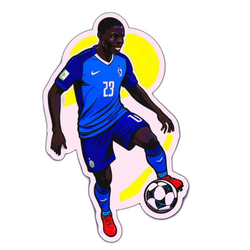 Autocollant représentant N'Golo Kanté en action