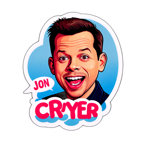 Humoristisk klistermärke av Jon Cryer med en rolig fras