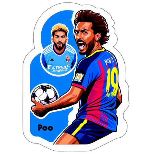 Αυτοκόλλητο featuring Miguel Ángel del Pozo και Real κατά Celta, με ζωντανά χρώματα και δράση