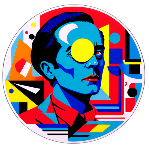 Adesivo Abstrato Inspirado em Godard