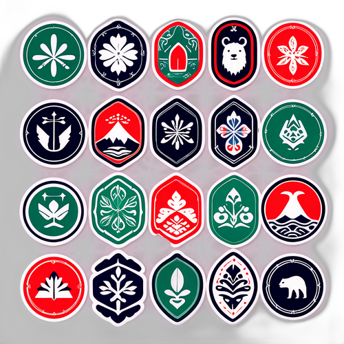 Návrh na nálepku s grónskými kulturními symboly