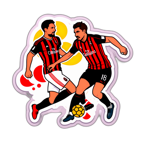Дизайн наліпки, що зображує момент матчу Рома - Мілан