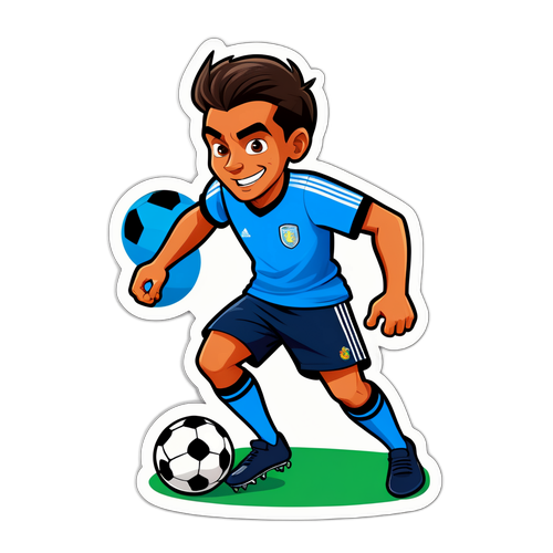 Adesiv cu Roony Bardghji driblând un mingea de fotbal