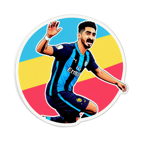 Autocollant de Gündogan en position de tir