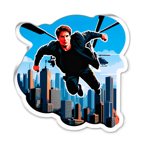 Action-Packed Ethan Hunt Helicopter Sticker