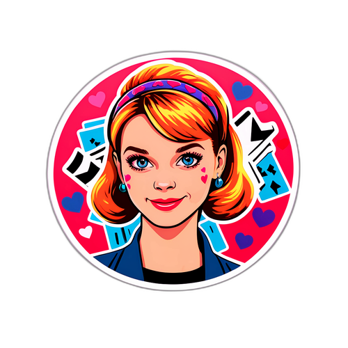 Sticker mit stilisiertem Porträt von Karoline Herfurth