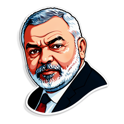 Uncover the Power of Resilience: Ismail Haniyeh's 'Leadership in Conflict' Sticker Revealed!