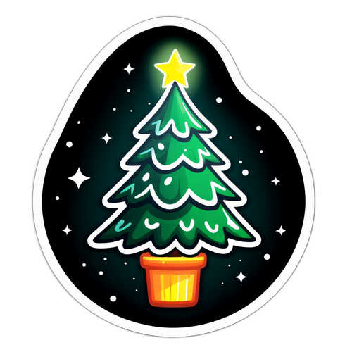 Незвичний стікер з сяючою ялинкою