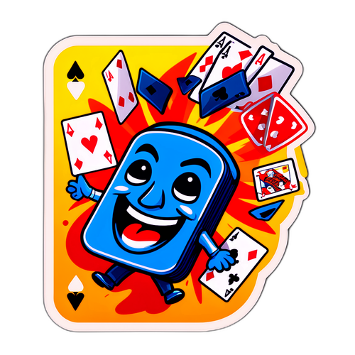Masayang Sticker ng Barahang Lumilipad